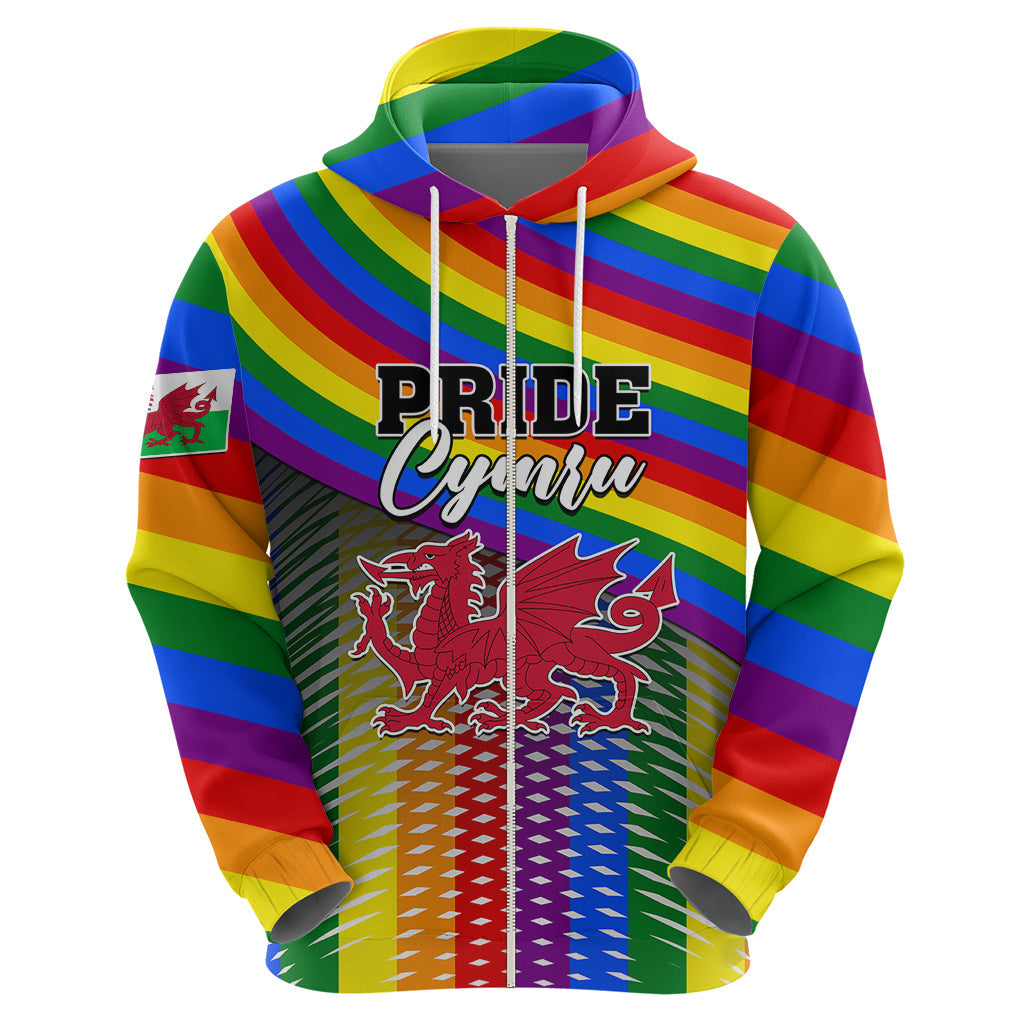 Pride Cymru Hoodie Love is Love Welsh Red Dragon LT01