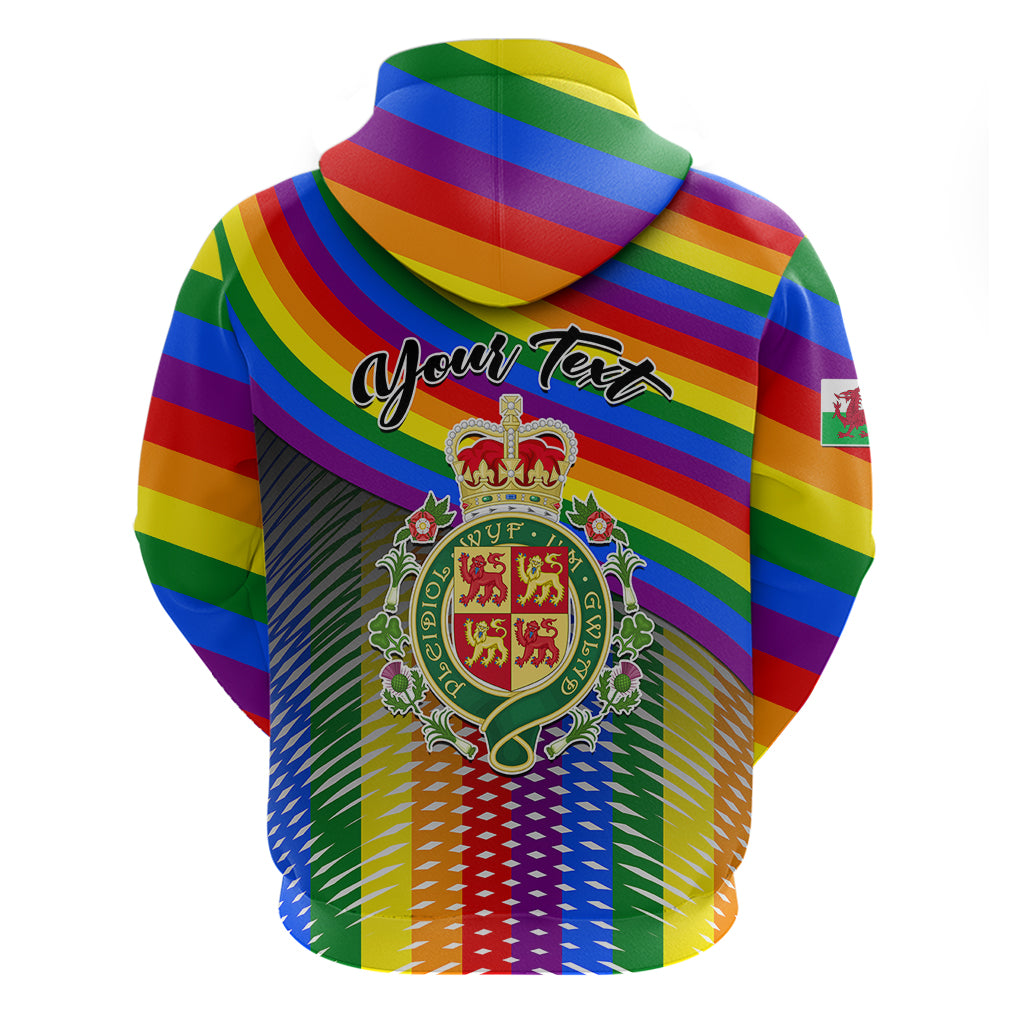 Personalised Pride Cymru Hoodie Love is Love Welsh Red Dragon LT01