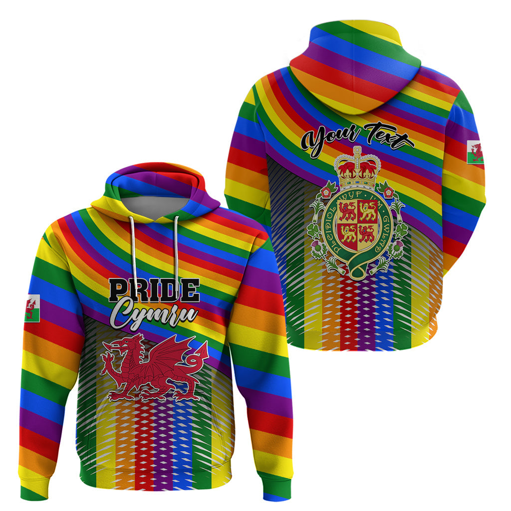 Personalised Pride Cymru Hoodie Love is Love Welsh Red Dragon LT01
