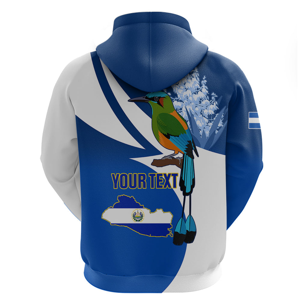 Personalised El Salvador Independence Day Hoodie Motmot With Flor De Izote LT01