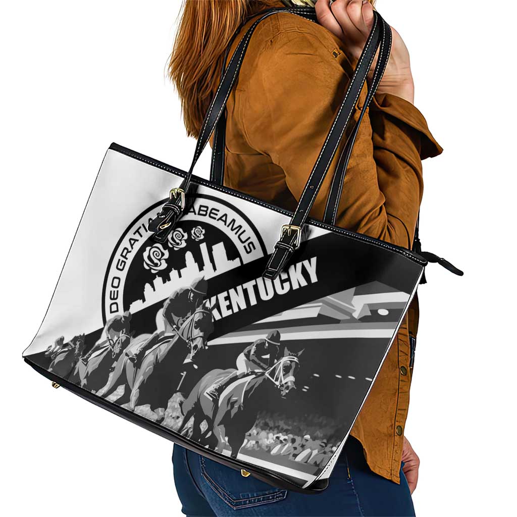 Kentucky Leather Tote Bag Deo gratiam habeamus LT01