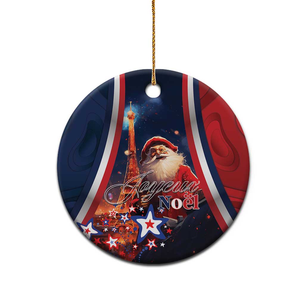 France Christmas Ceramic Ornament Joyeux Noel Santa Claus Eiffel Tower LT01