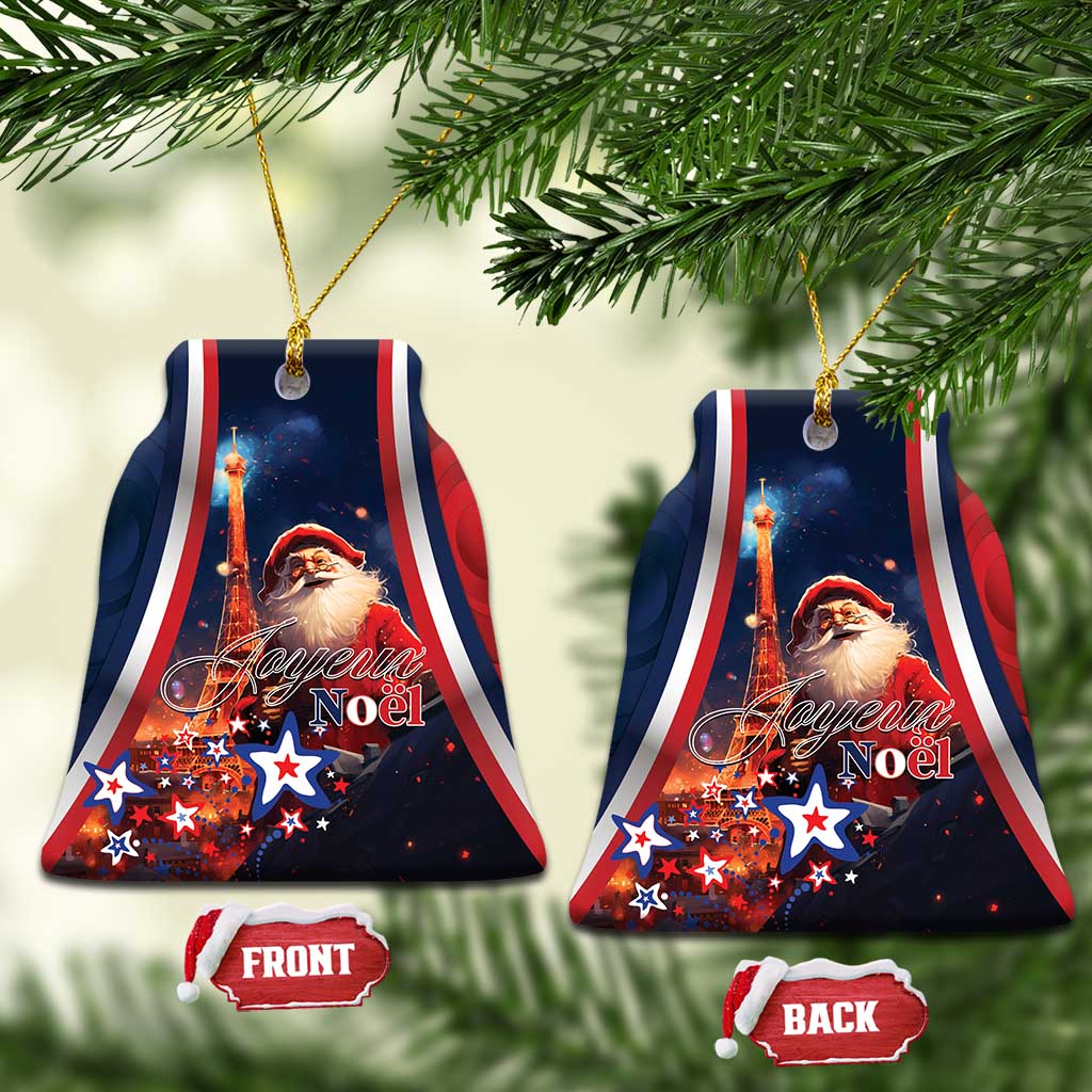 France Christmas Ceramic Ornament Joyeux Noel Santa Claus Eiffel Tower LT01