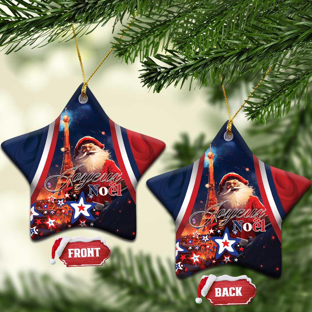 France Christmas Ceramic Ornament Joyeux Noel Santa Claus Eiffel Tower LT01