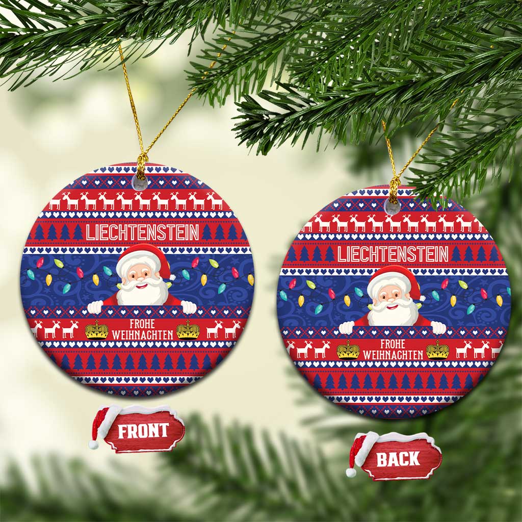 Liechtenstein Christmas Ceramic Ornament Frohe Weihnachten Der Weihnachtsmann LT01