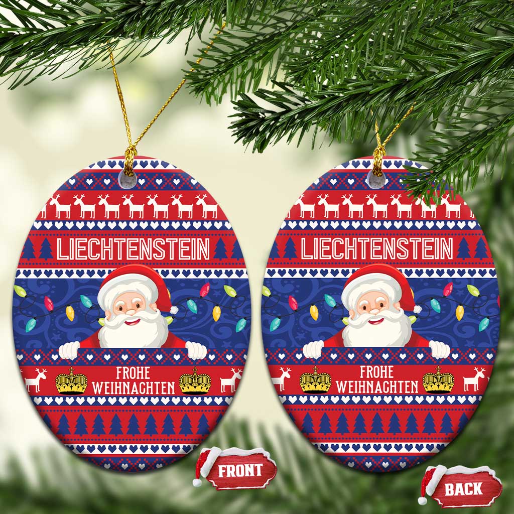 Liechtenstein Christmas Ceramic Ornament Frohe Weihnachten Der Weihnachtsmann LT01