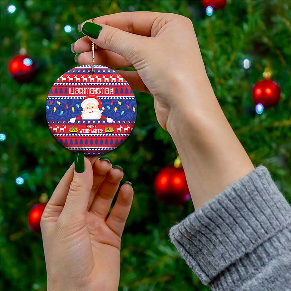 Liechtenstein Christmas Ceramic Ornament Frohe Weihnachten Der Weihnachtsmann LT01