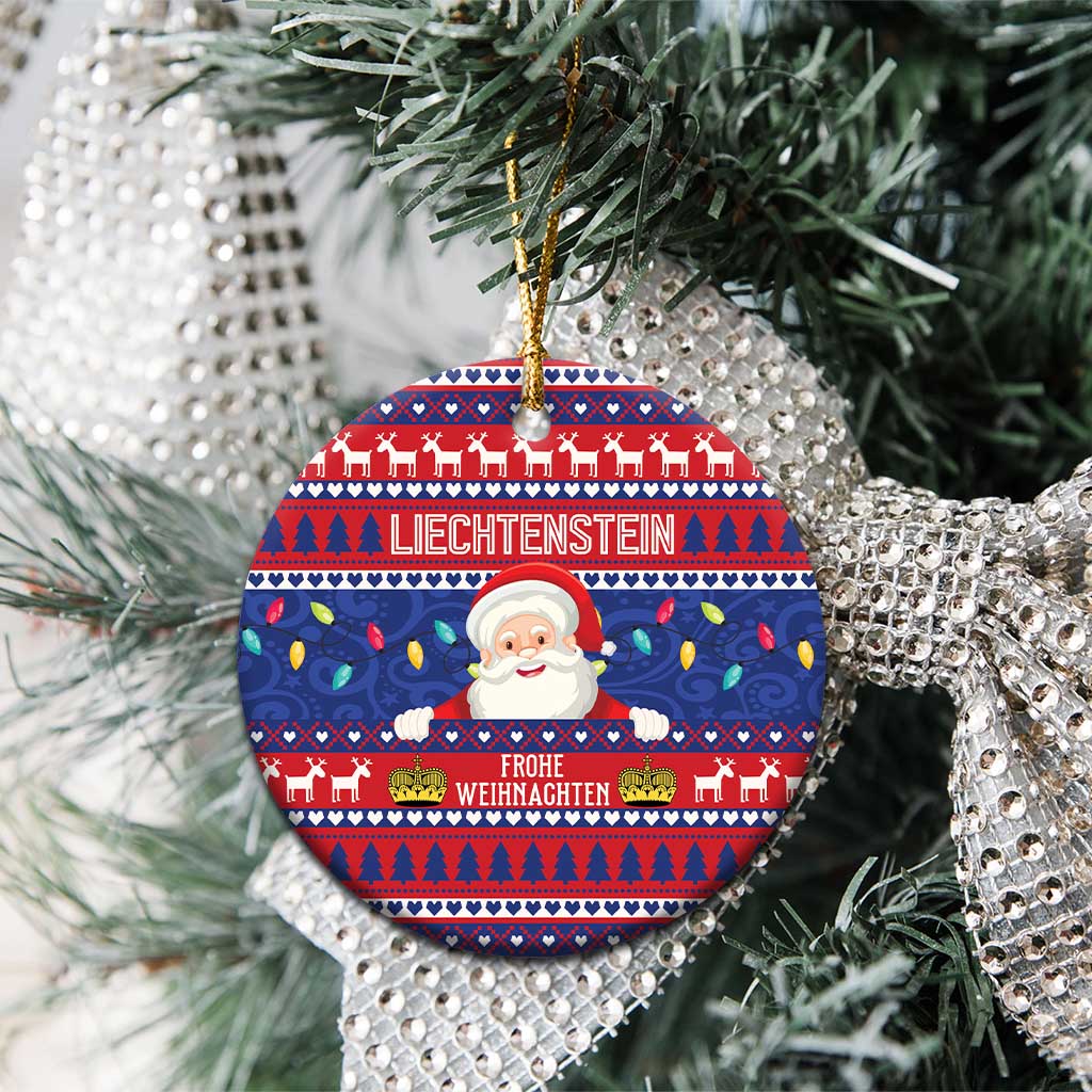 Liechtenstein Christmas Ceramic Ornament Frohe Weihnachten Der Weihnachtsmann LT01