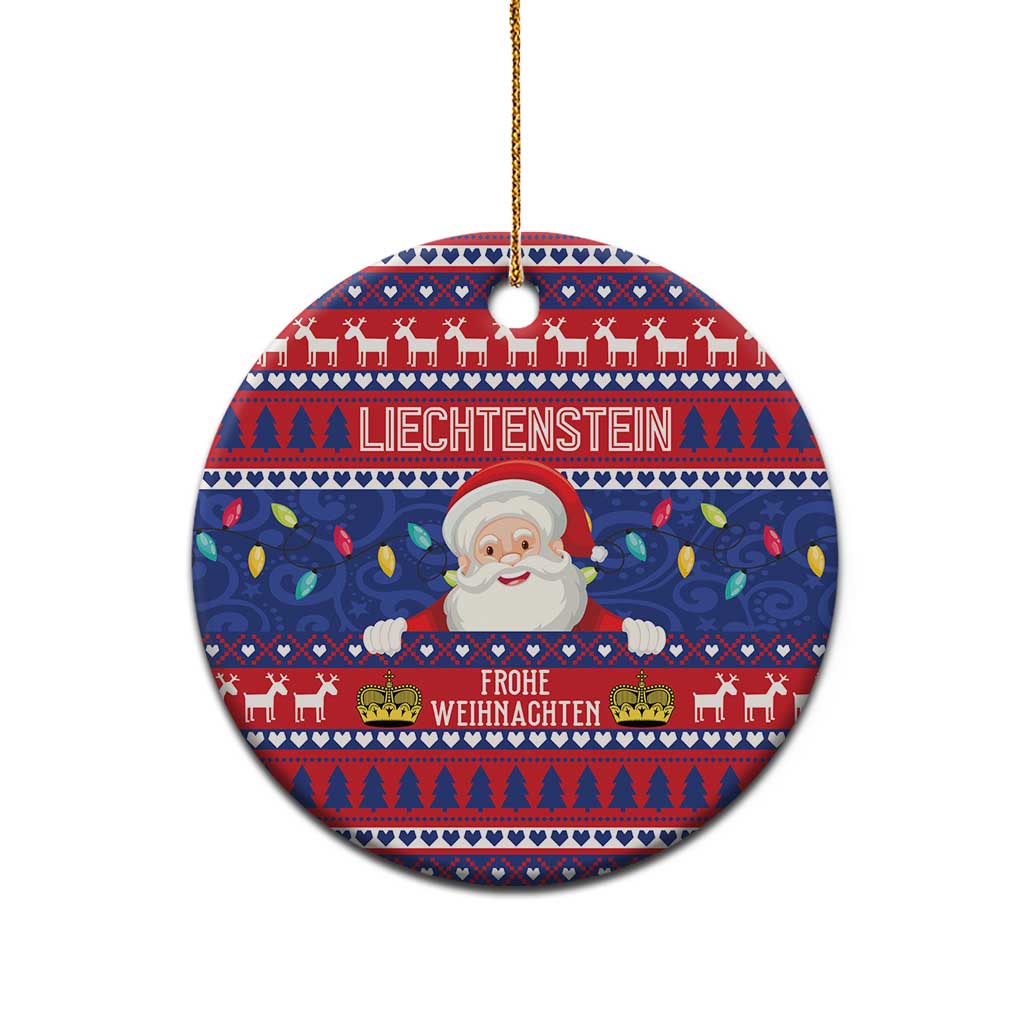 Liechtenstein Christmas Ceramic Ornament Frohe Weihnachten Der Weihnachtsmann LT01