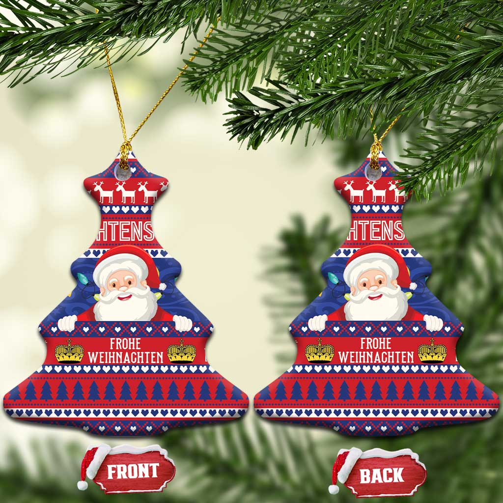 Liechtenstein Christmas Ceramic Ornament Frohe Weihnachten Der Weihnachtsmann LT01