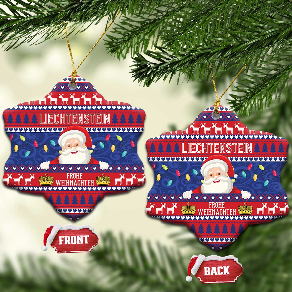 Liechtenstein Christmas Ceramic Ornament Frohe Weihnachten Der Weihnachtsmann LT01