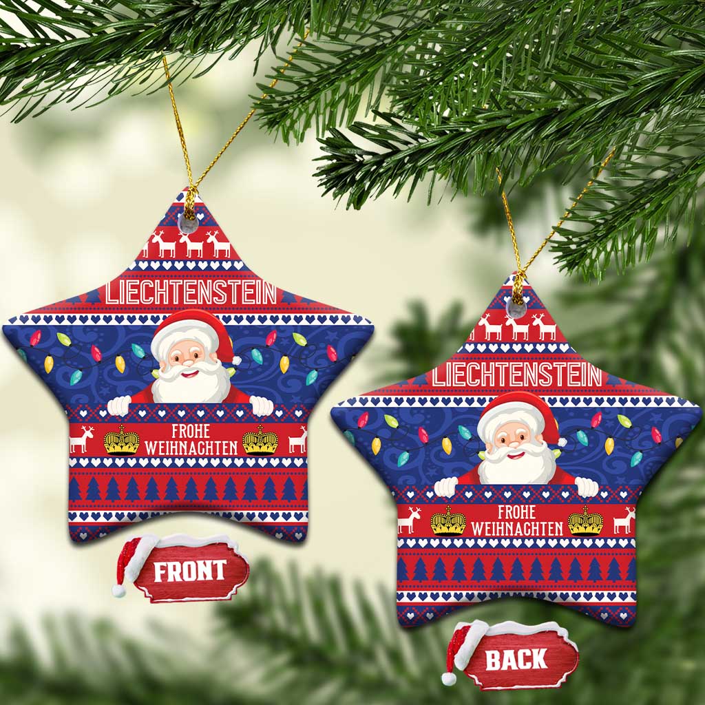Liechtenstein Christmas Ceramic Ornament Frohe Weihnachten Der Weihnachtsmann LT01