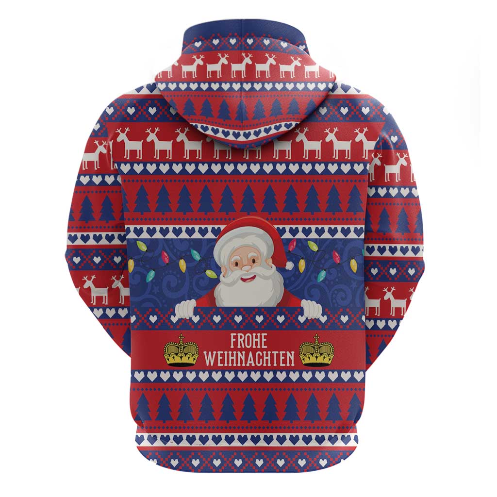 Liechtenstein Christmas Hoodie Frohe Weihnachten Der Weihnachtsmann LT01