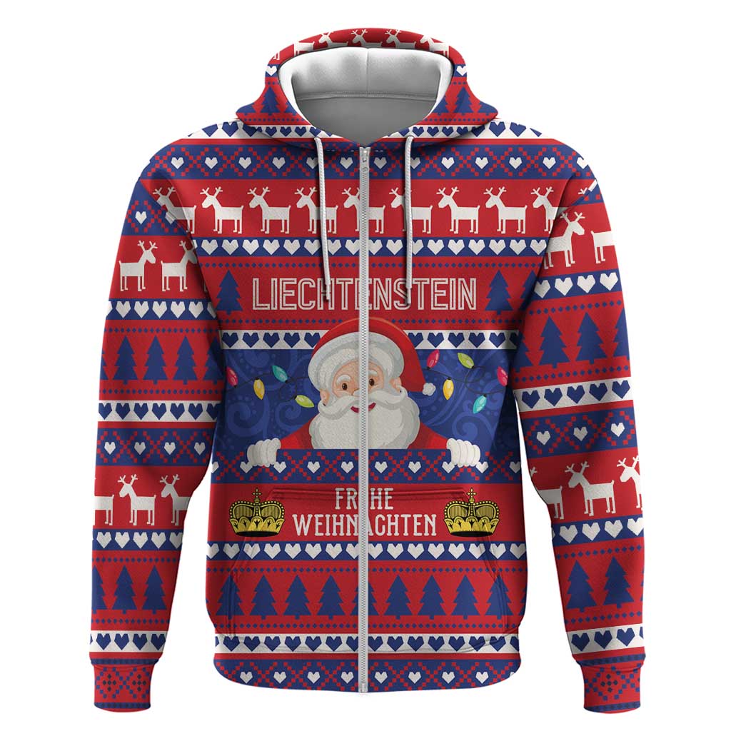 Liechtenstein Christmas Hoodie Frohe Weihnachten Der Weihnachtsmann LT01