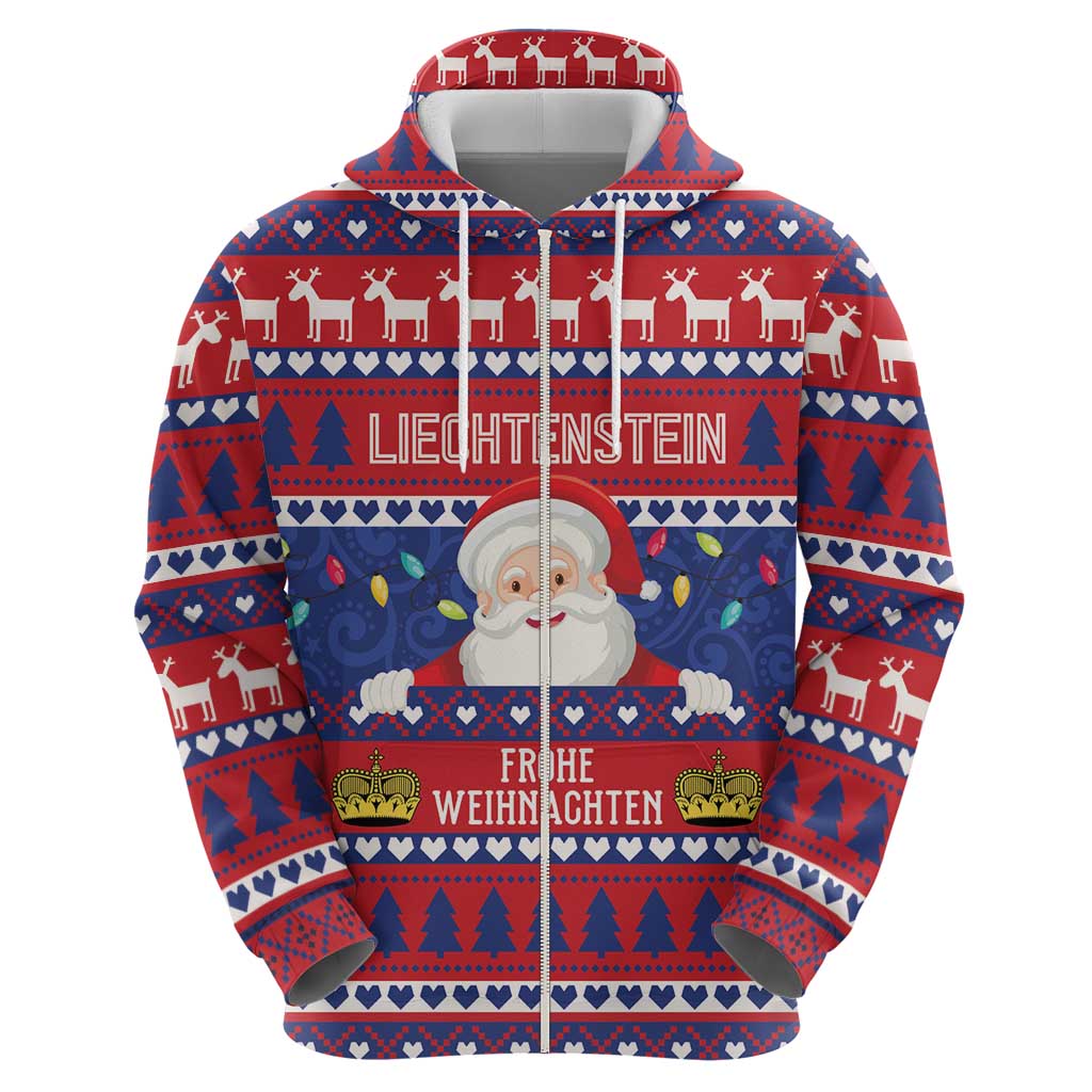 Liechtenstein Christmas Hoodie Frohe Weihnachten Der Weihnachtsmann LT01
