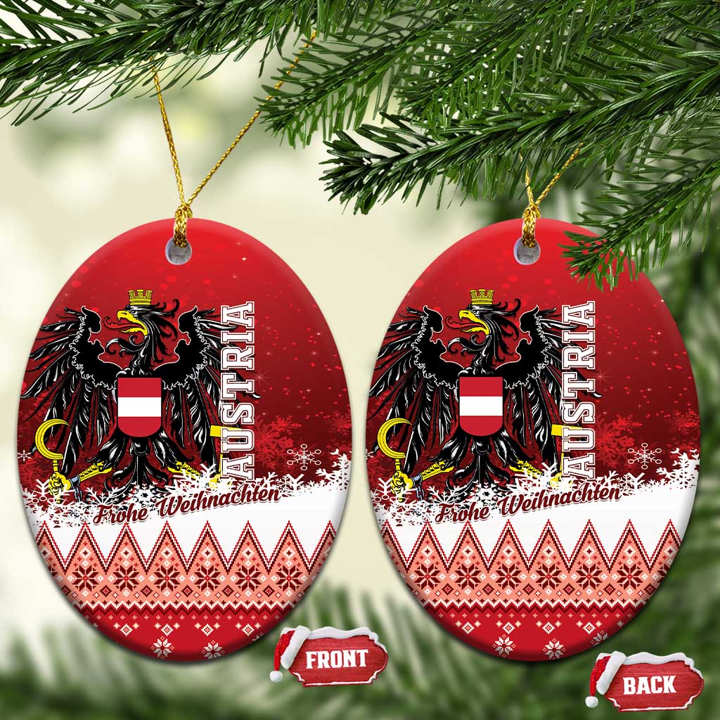 Austria Christmas Eagle Ceramic Ornament Frohe Weihnachten LT01