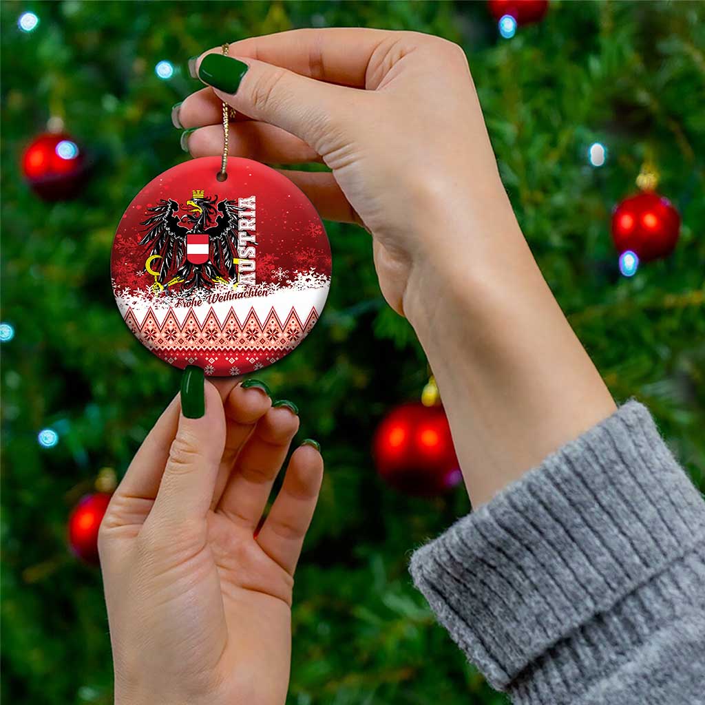 Austria Christmas Eagle Ceramic Ornament Frohe Weihnachten LT01