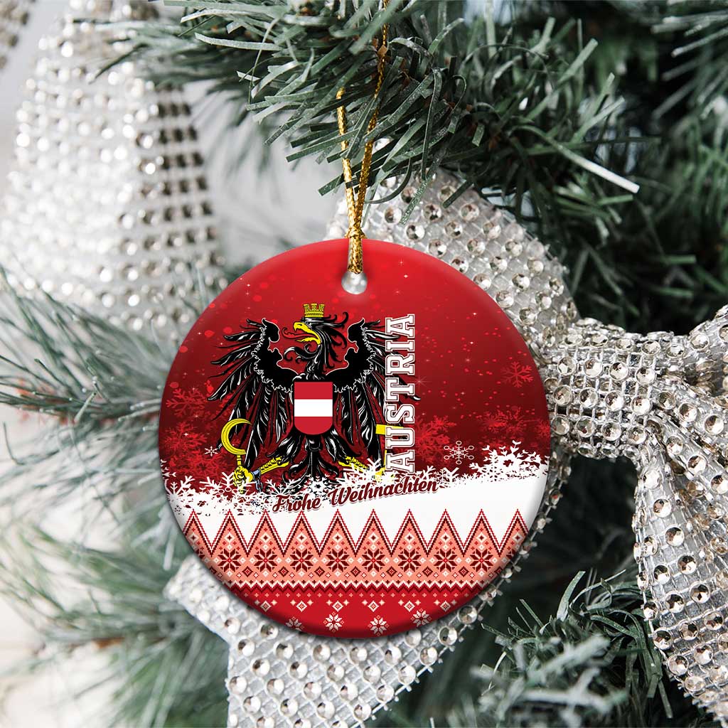 Austria Christmas Eagle Ceramic Ornament Frohe Weihnachten LT01