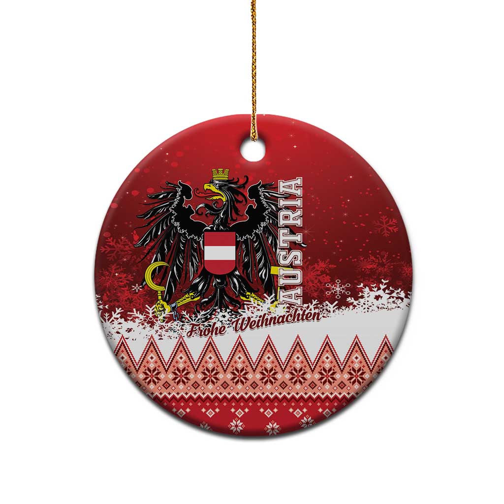 Austria Christmas Eagle Ceramic Ornament Frohe Weihnachten LT01