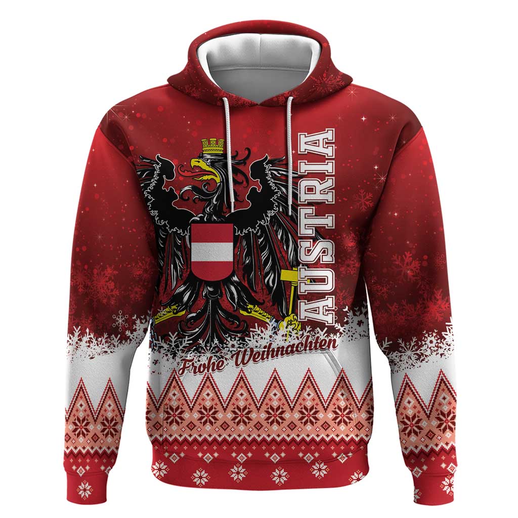 Personalized Austria Christmas Eagle Hoodie Frohe Weihnachten LT01