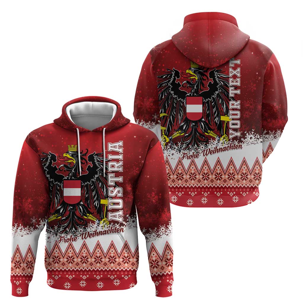 Personalized Austria Christmas Eagle Hoodie Frohe Weihnachten LT01