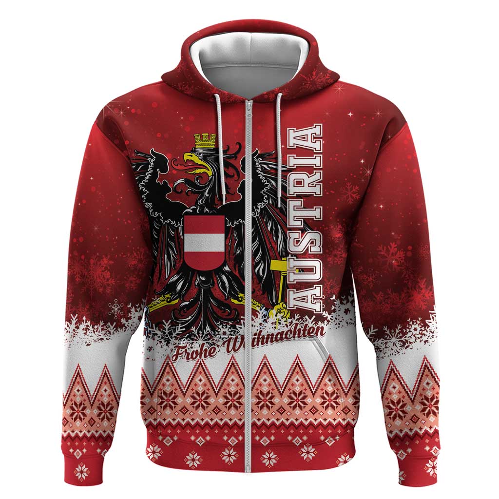 Personalized Austria Christmas Eagle Hoodie Frohe Weihnachten LT01
