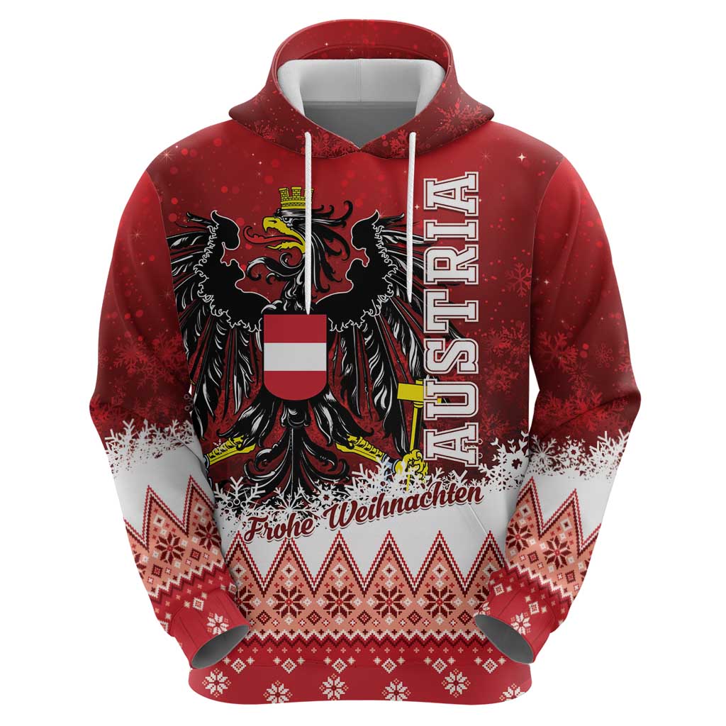 Personalized Austria Christmas Eagle Hoodie Frohe Weihnachten LT01