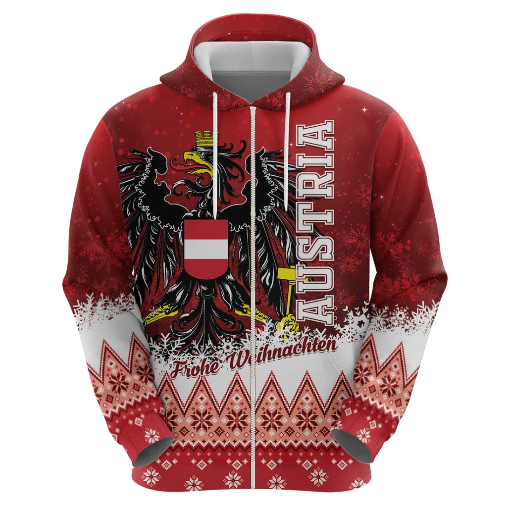 Personalized Austria Christmas Eagle Hoodie Frohe Weihnachten LT01