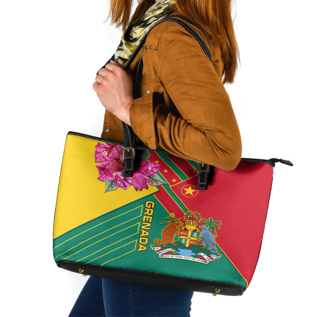 Grenada Leather Tote Bag Gwenad Bougainvillea Special Version LT01