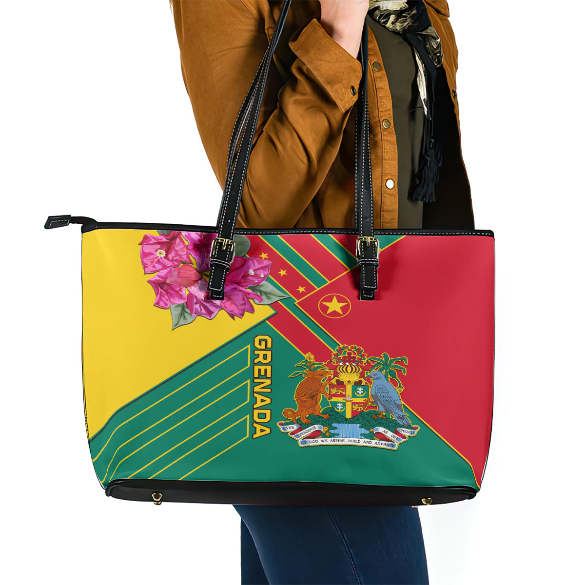 Grenada Leather Tote Bag Gwenad Bougainvillea Special Version LT01