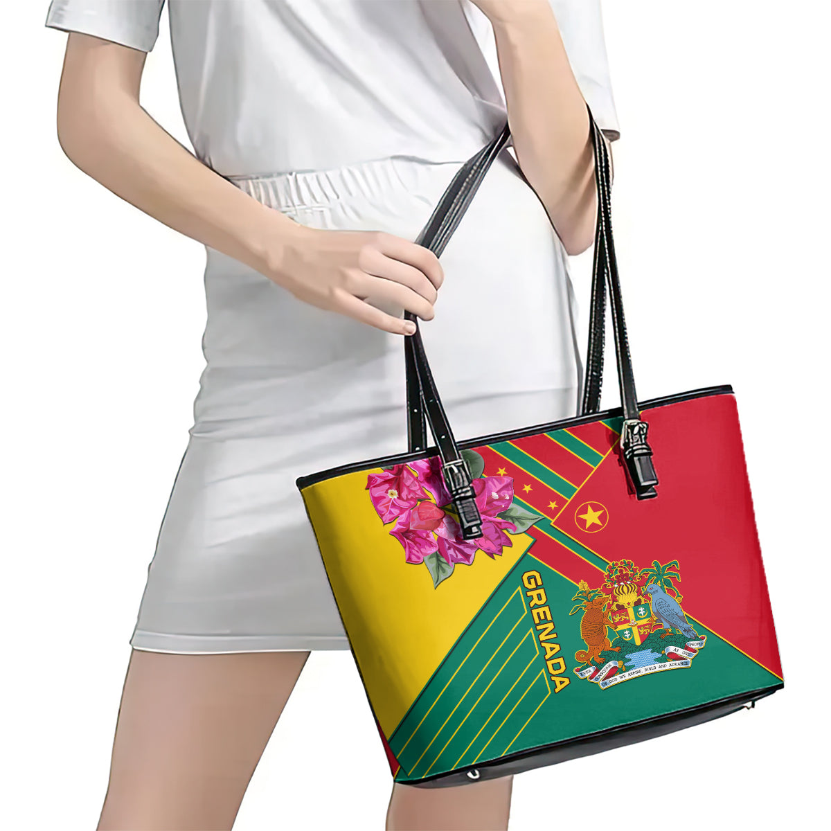 Grenada Leather Tote Bag Gwenad Bougainvillea Special Version LT01