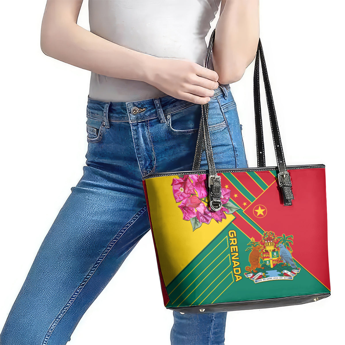 Grenada Leather Tote Bag Gwenad Bougainvillea Special Version LT01