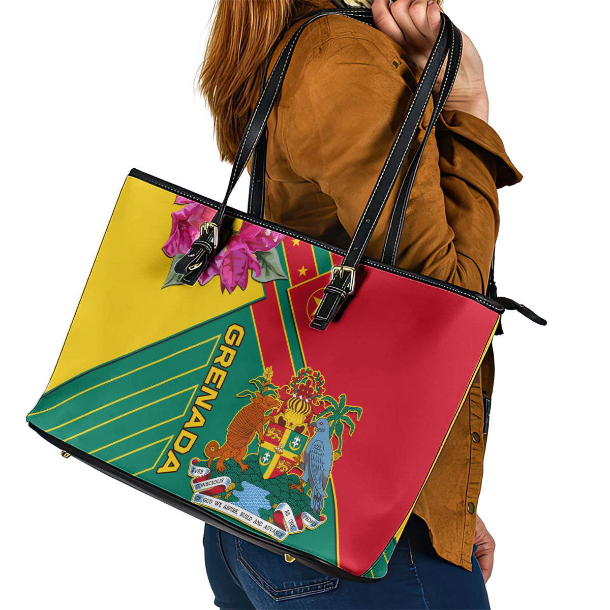 Grenada Leather Tote Bag Gwenad Bougainvillea Special Version LT01