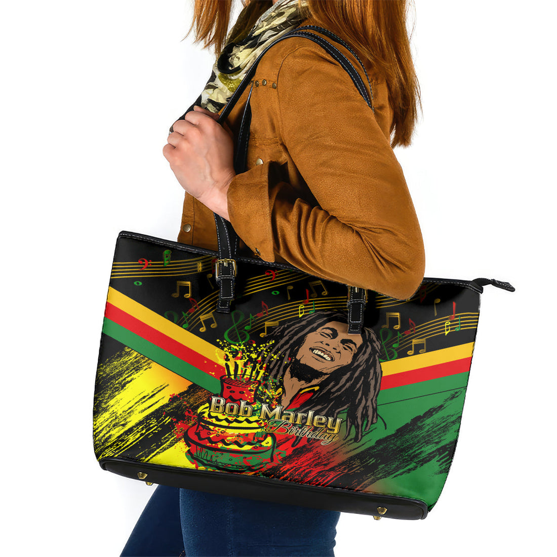 Legend Bob Birthday Leather Tote Bag The Father of Reggae LT01