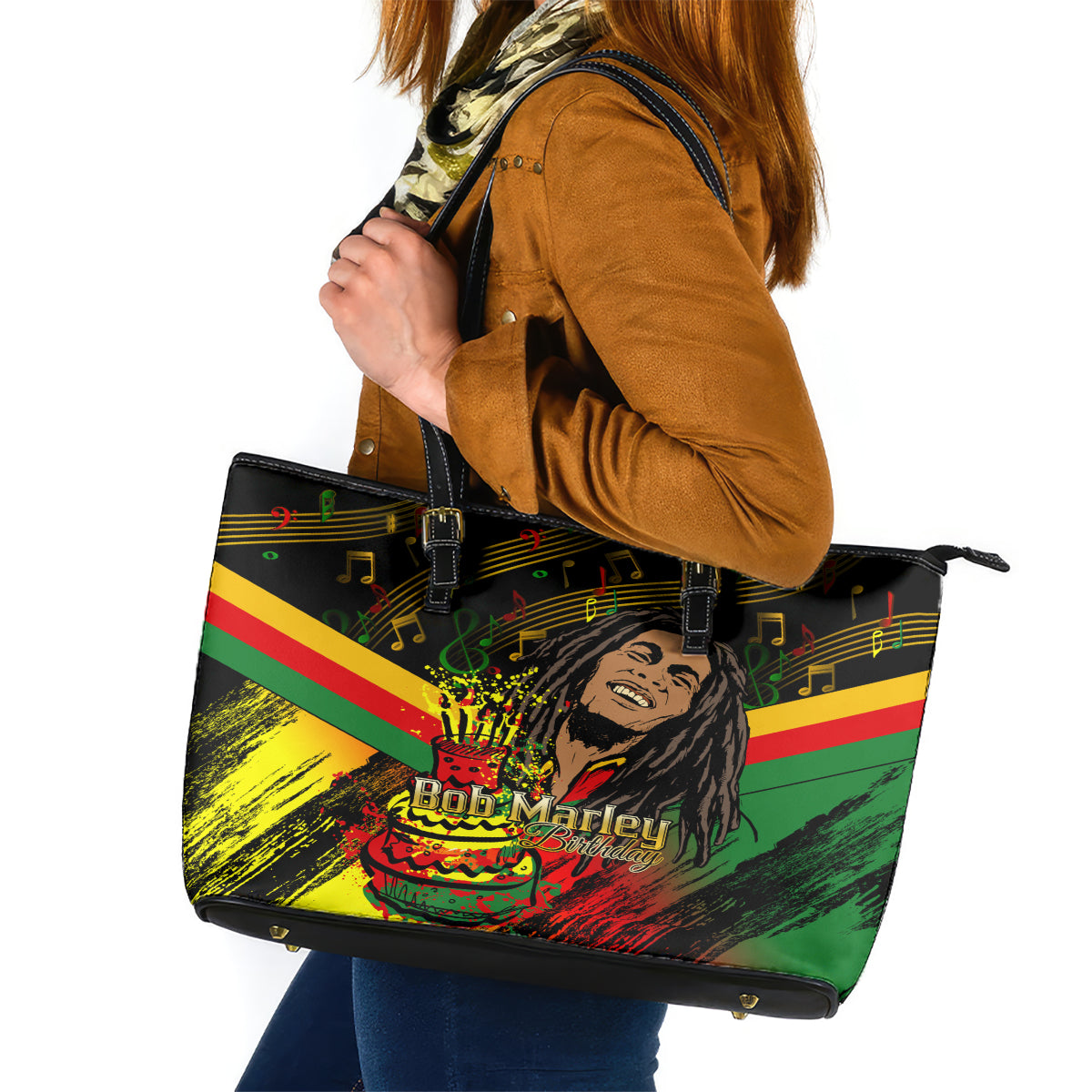 Legend Bob Birthday Leather Tote Bag The Father of Reggae LT01