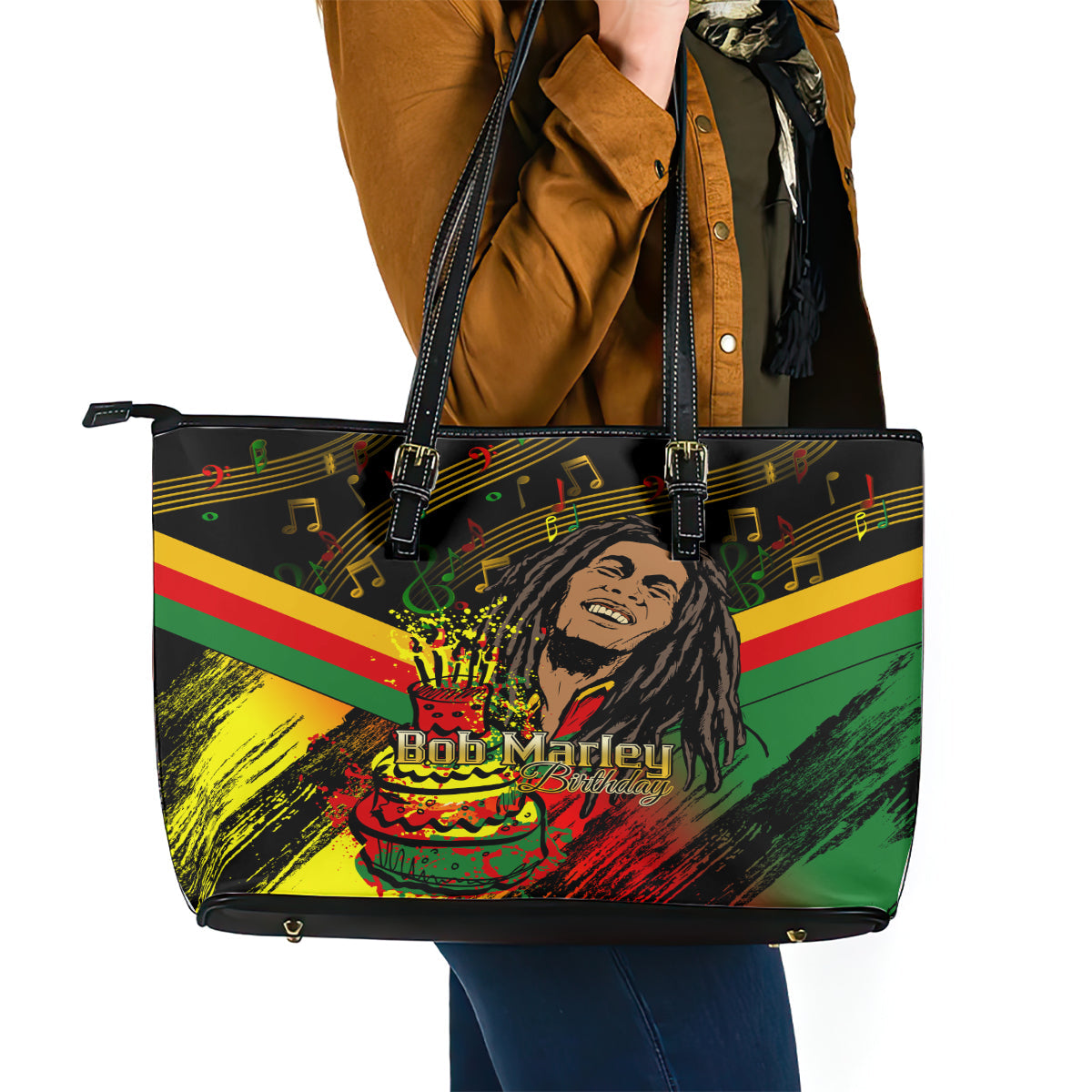 Legend Bob Birthday Leather Tote Bag The Father of Reggae LT01