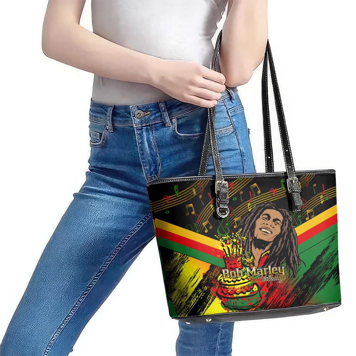 Legend Bob Birthday Leather Tote Bag The Father of Reggae LT01