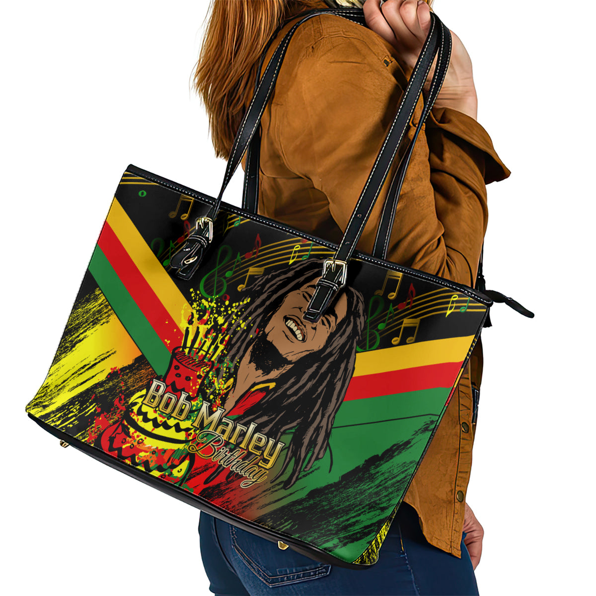 Legend Bob Birthday Leather Tote Bag The Father of Reggae LT01