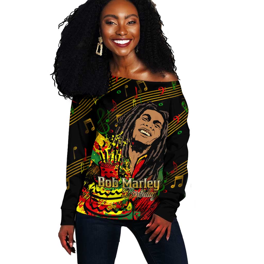 The Father of Reggae Off Shoulder Sweater - Legendary Birthday Tribute LT01