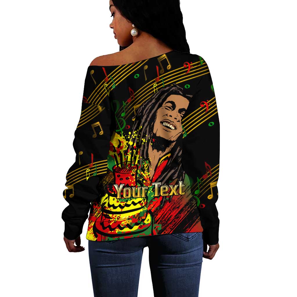 The Father of Reggae Off Shoulder Sweater - Legendary Birthday Tribute LT01