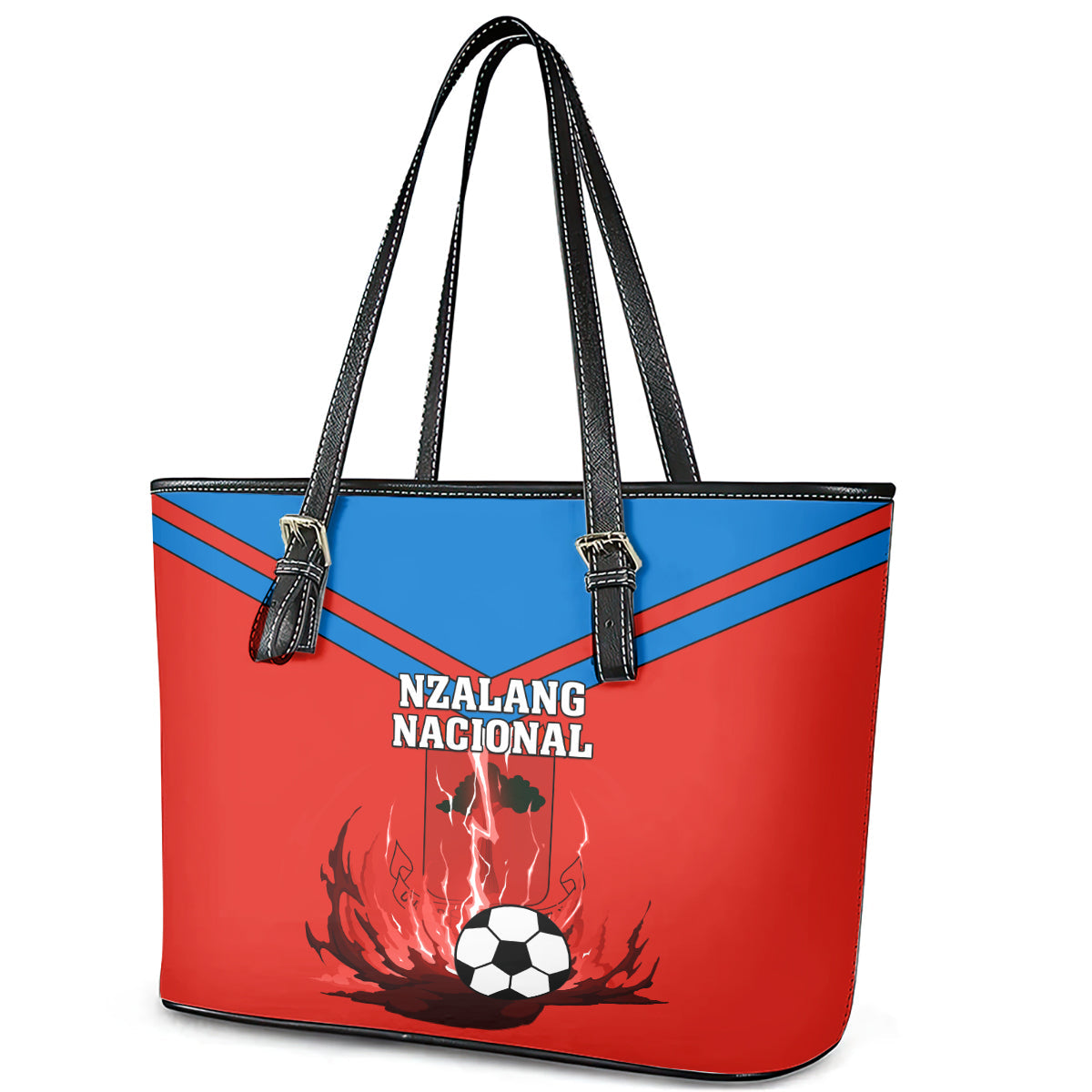Equatorial Guinea Football Leather Tote Bag Come On Nzalang Nacional LT01