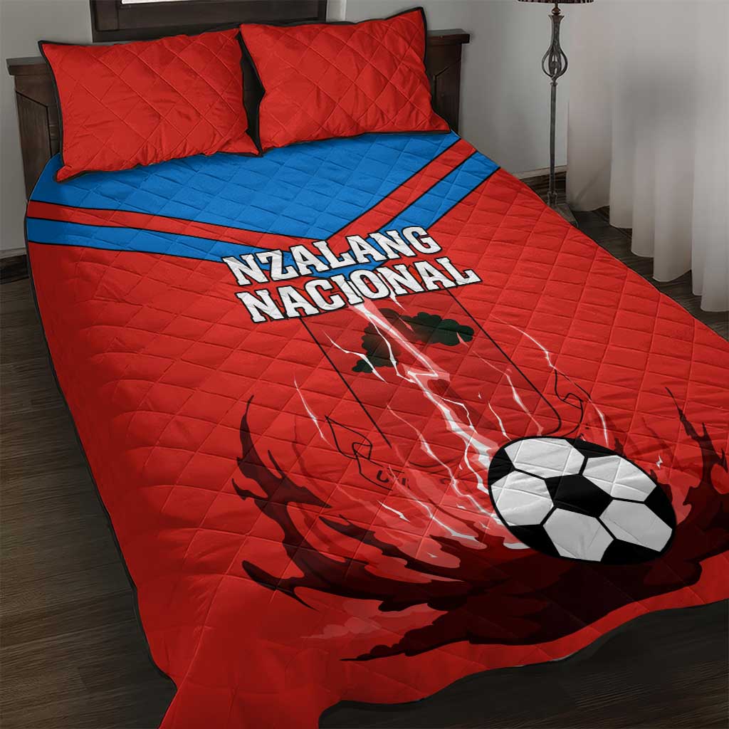 Support Nzalang Nacional - Equatorial Guinea Football Quilt Bed Set LT01