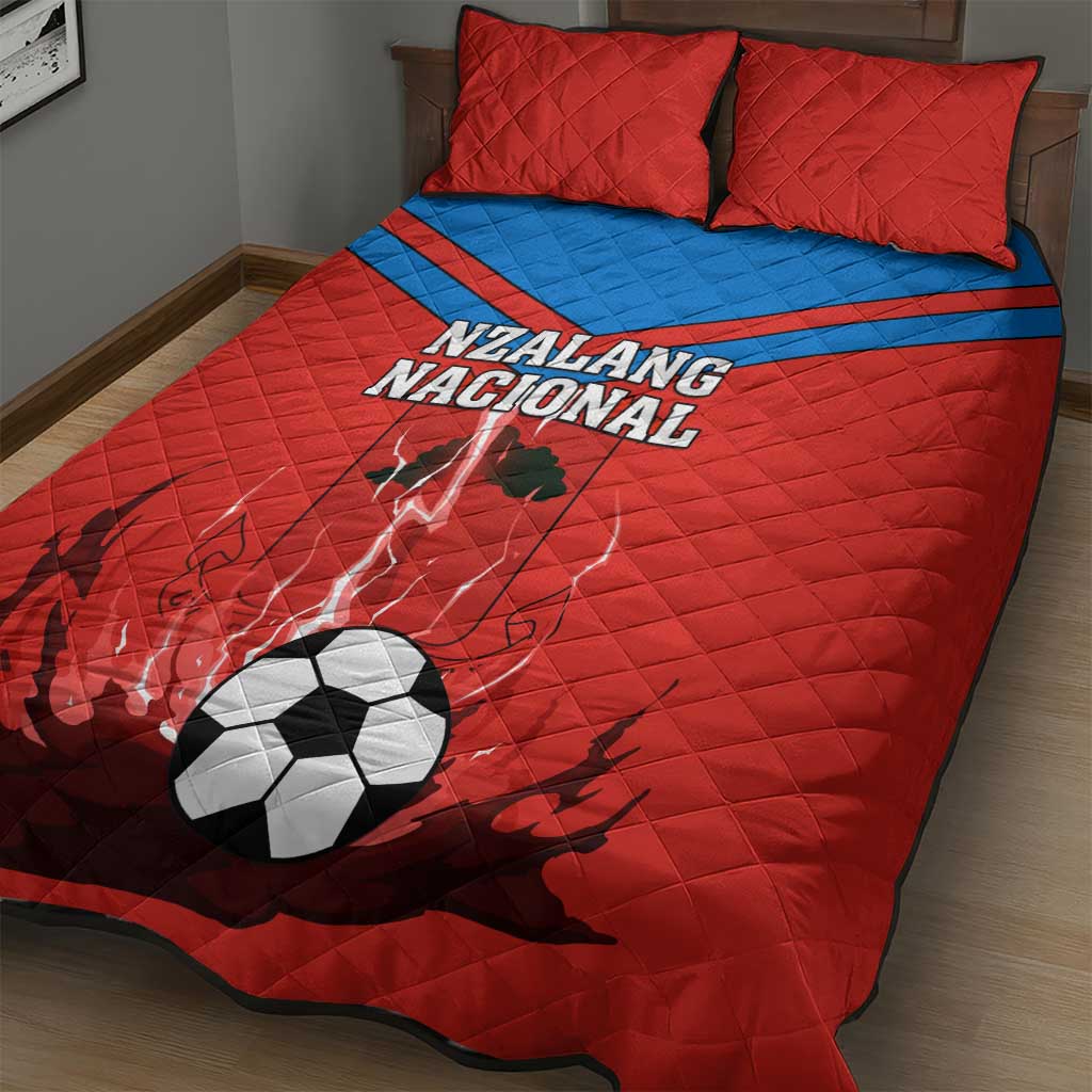Support Nzalang Nacional - Equatorial Guinea Football Quilt Bed Set LT01