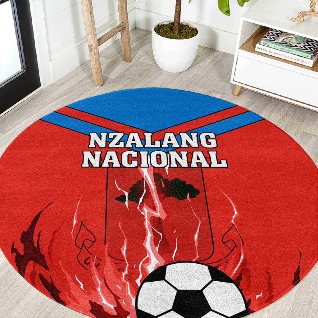 Support Nzalang Nacional - Equatorial Guinea Football Round Carpet LT01