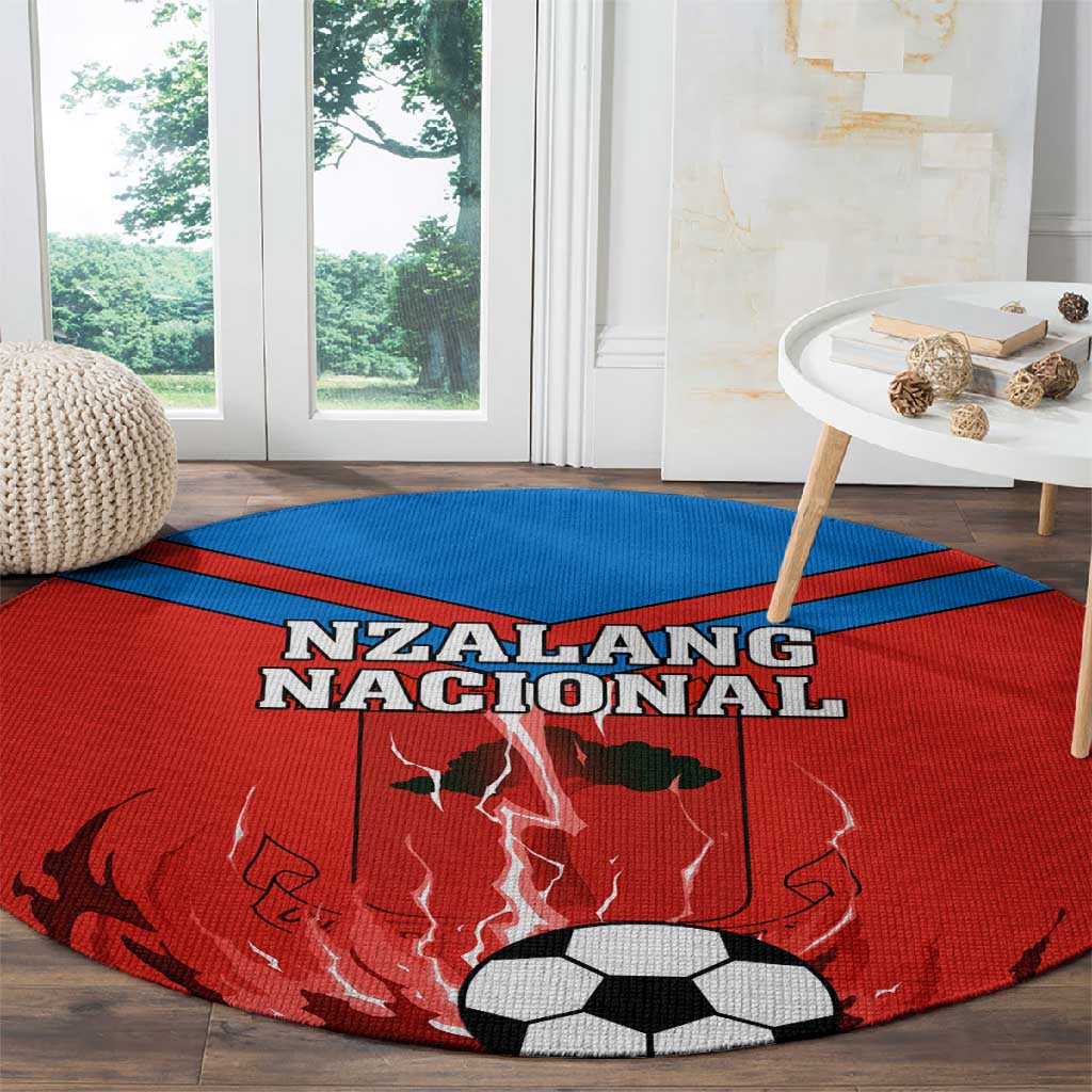Support Nzalang Nacional - Equatorial Guinea Football Round Carpet LT01