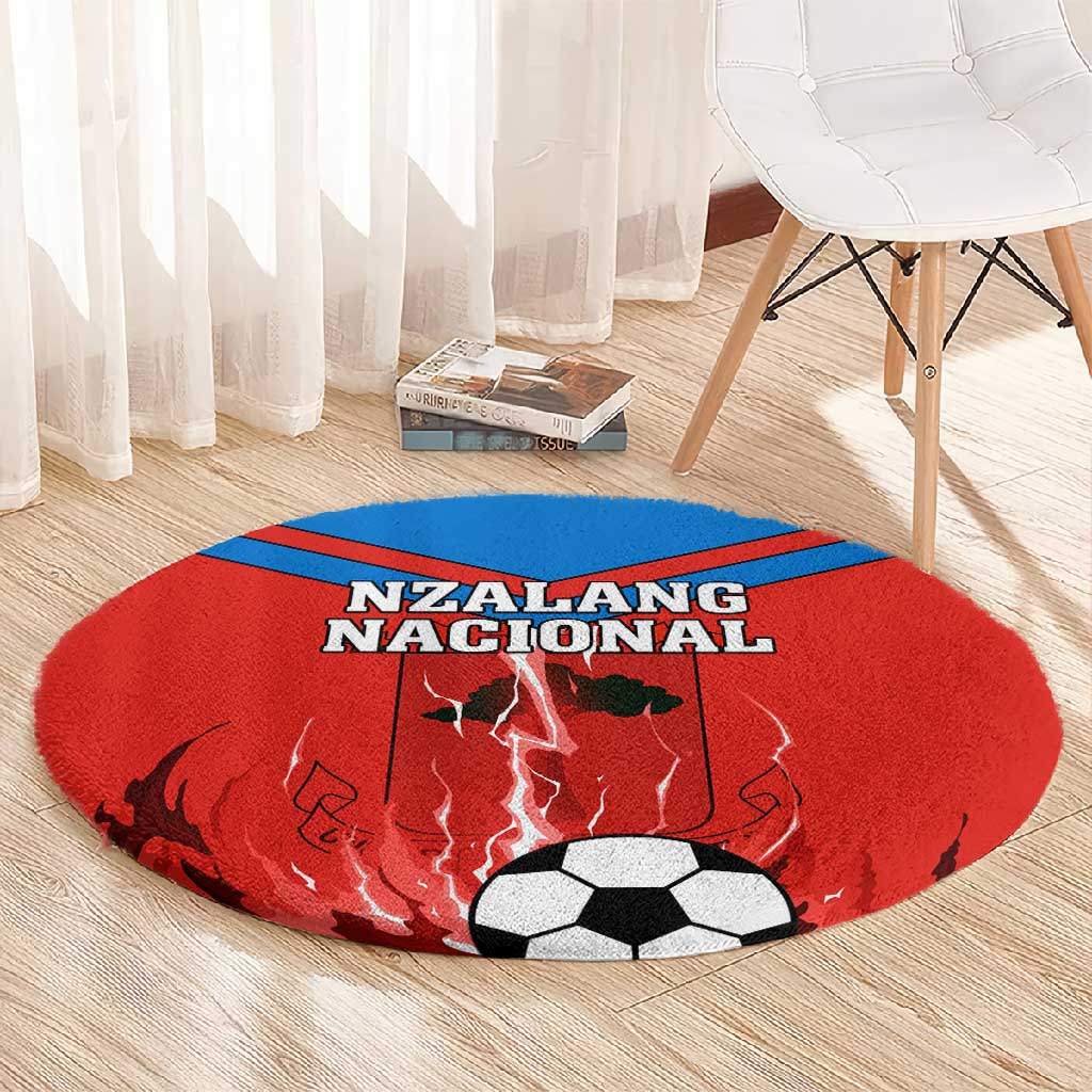 Support Nzalang Nacional - Equatorial Guinea Football Round Carpet LT01