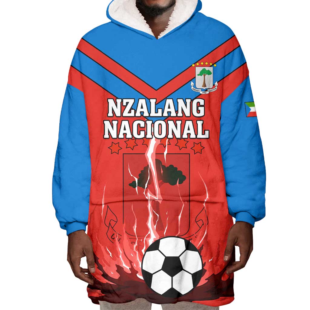 Support Nzalang Nacional - Equatorial Guinea Football Wearable Blanket Hoodie LT01