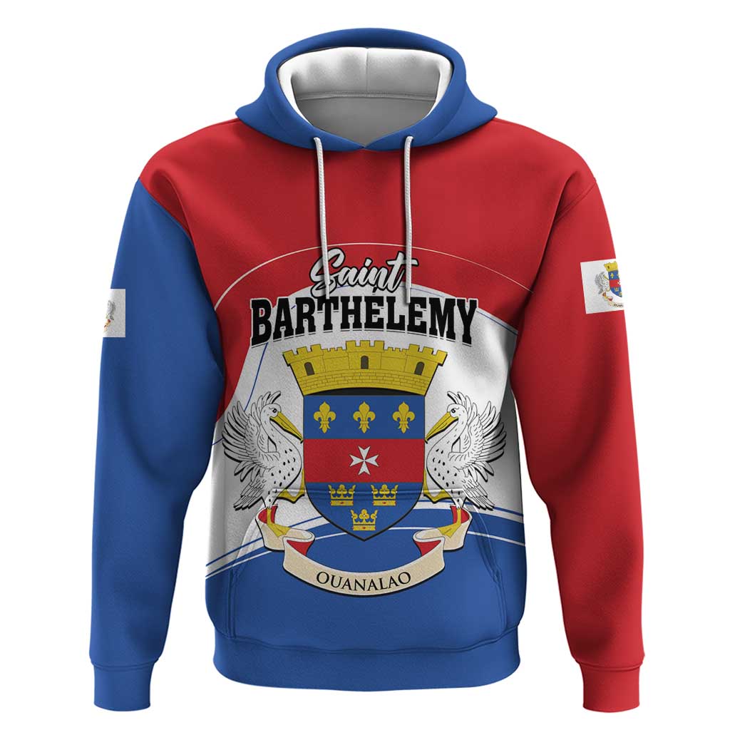 Personalised Saint Barthelemy Hoodie Ouanalao Coat of Arms LT01