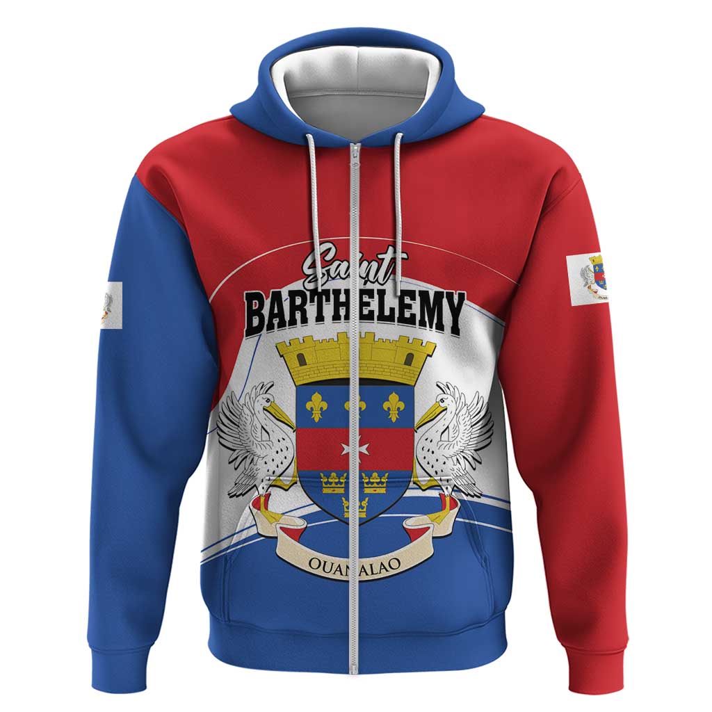 Personalised Saint Barthelemy Hoodie Ouanalao Coat of Arms LT01