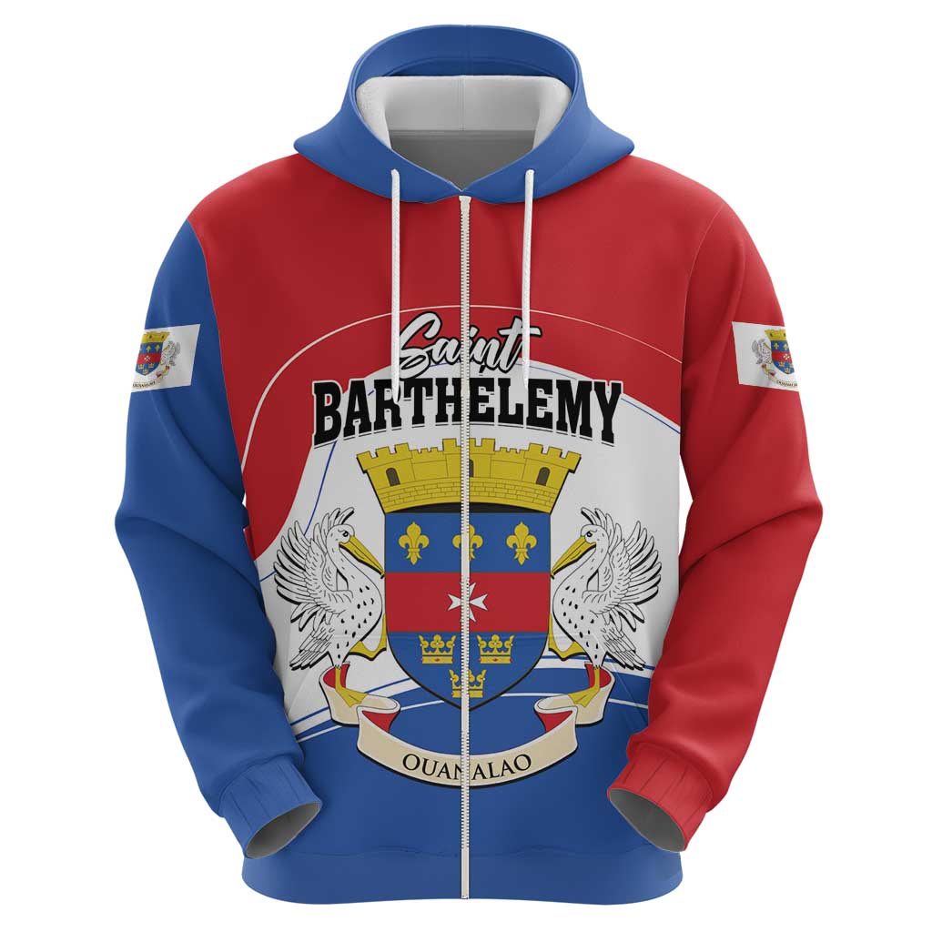 Personalised Saint Barthelemy Hoodie Ouanalao Coat of Arms LT01